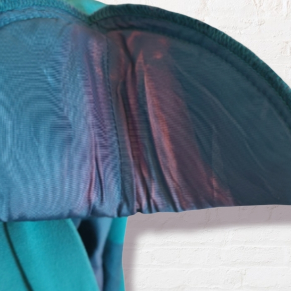 Vintage Liz Claiborne Teal Sweetheart Neckline Midi Dress - Picture 8 of 10